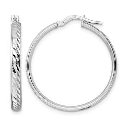 Sterlingsilber Rhodiniert Poliert Diamantiert Creolen