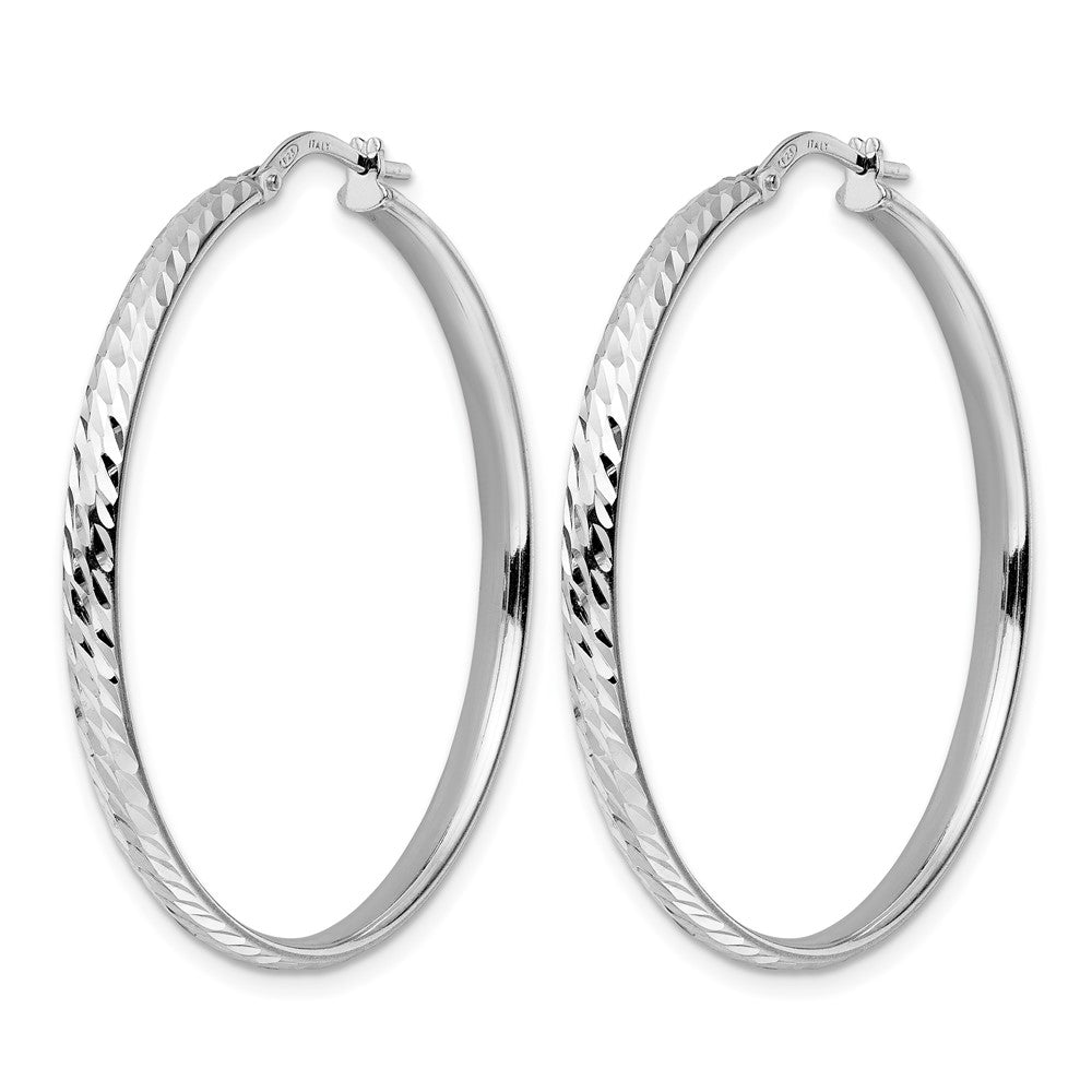 Sterlingsilber Rhodiniert Poliert Diamantiert Creolen