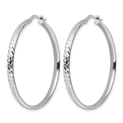 Sterlingsilber Rhodiniert Poliert Diamantiert Creolen