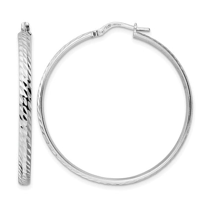 Sterlingsilber Rhodiniert Poliert Diamantiert Creolen