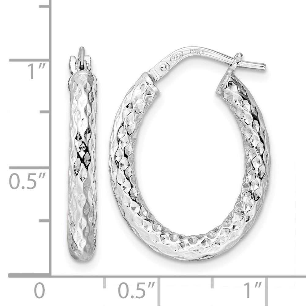 Sterlingsilber Rhodiniert Poliert Diamantiert Creolen