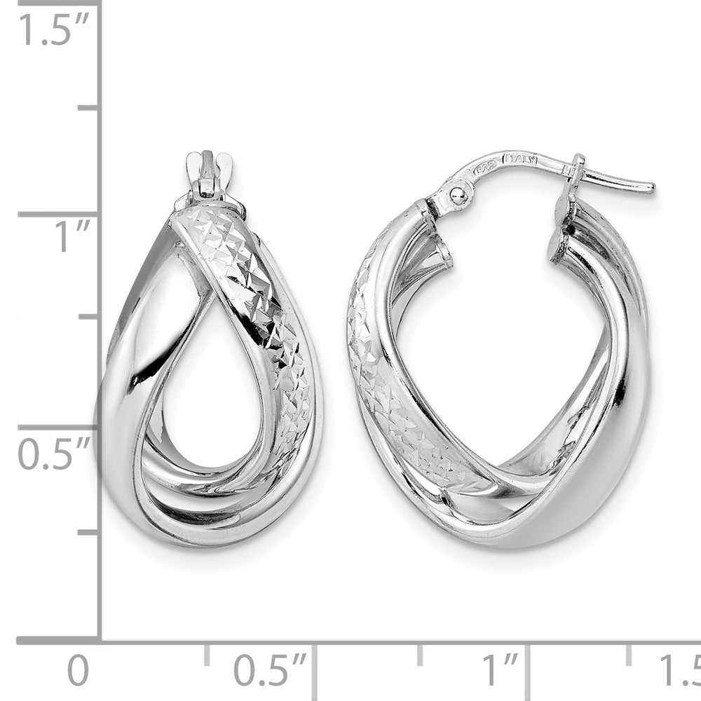 Sterlingsilber Rhodiniert Poliert Diamantiert Creolen