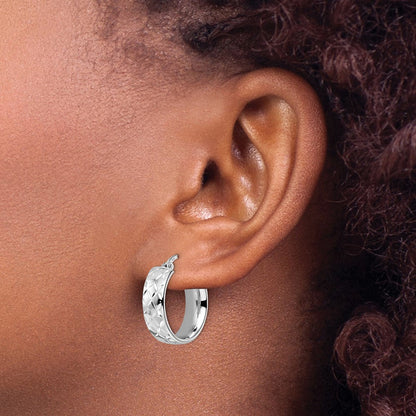 Sterlingsilber Rhodiniert Poliert Diamantiert Creolen