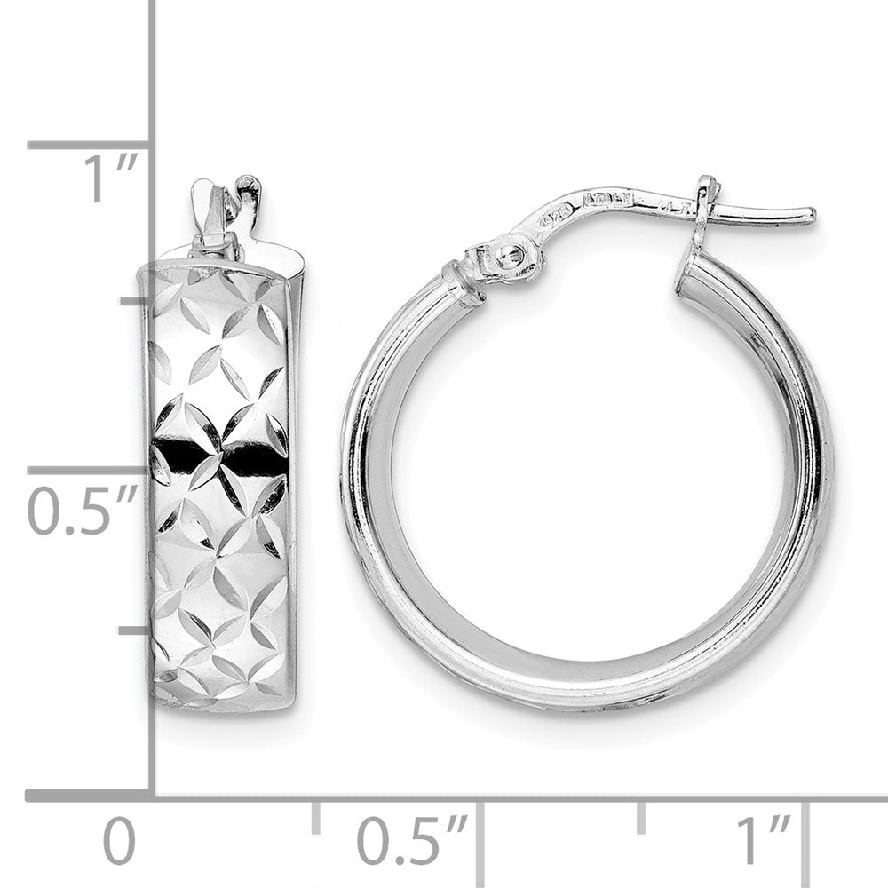 Sterlingsilber Rhodiniert Poliert Diamantiert Creolen