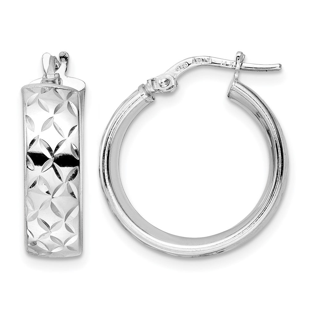 Sterlingsilber Rhodiniert Poliert Diamantiert Creolen