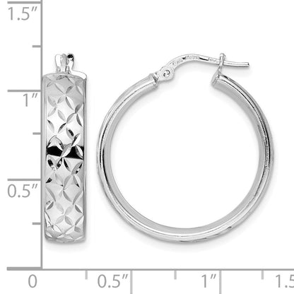 Sterlingsilber Rhodiniert Poliert Diamantiert Creolen