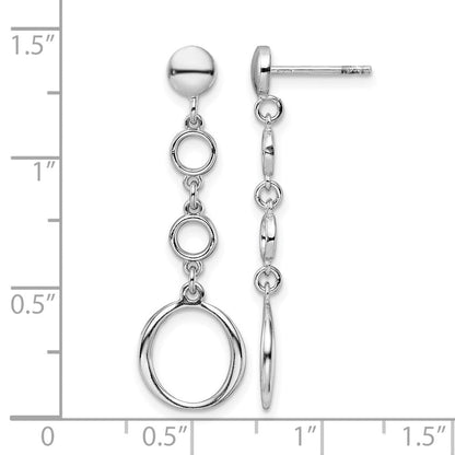 Sterlingsilber Rhodiniert Stecker Ohrhänger