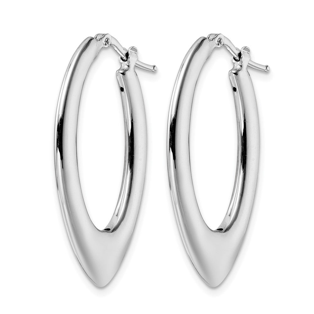 Sterlingsilber Rhodiniert Poliert Oval Creolen