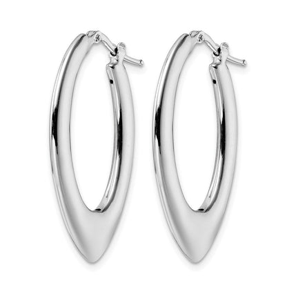 Sterlingsilber Rhodiniert Poliert Oval Creolen