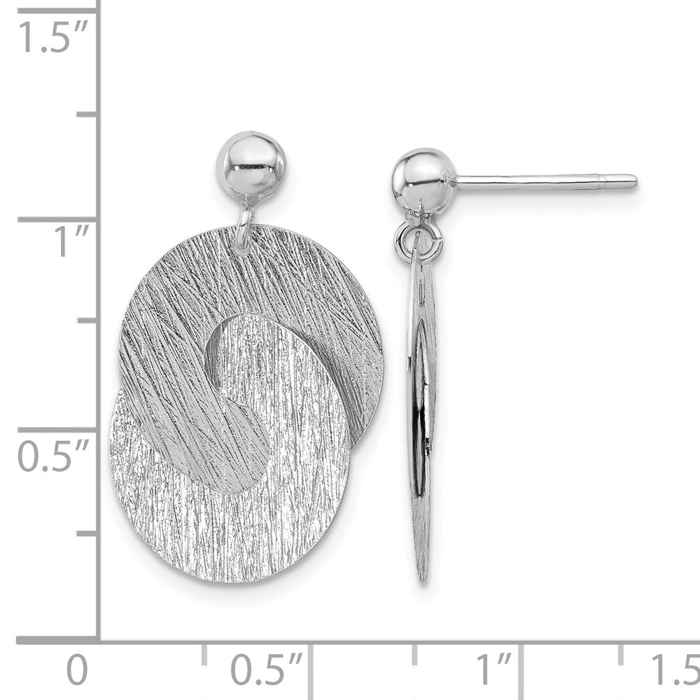 Sterlingsilber Rhodiniert Geätzt Kreise Ohrhänger