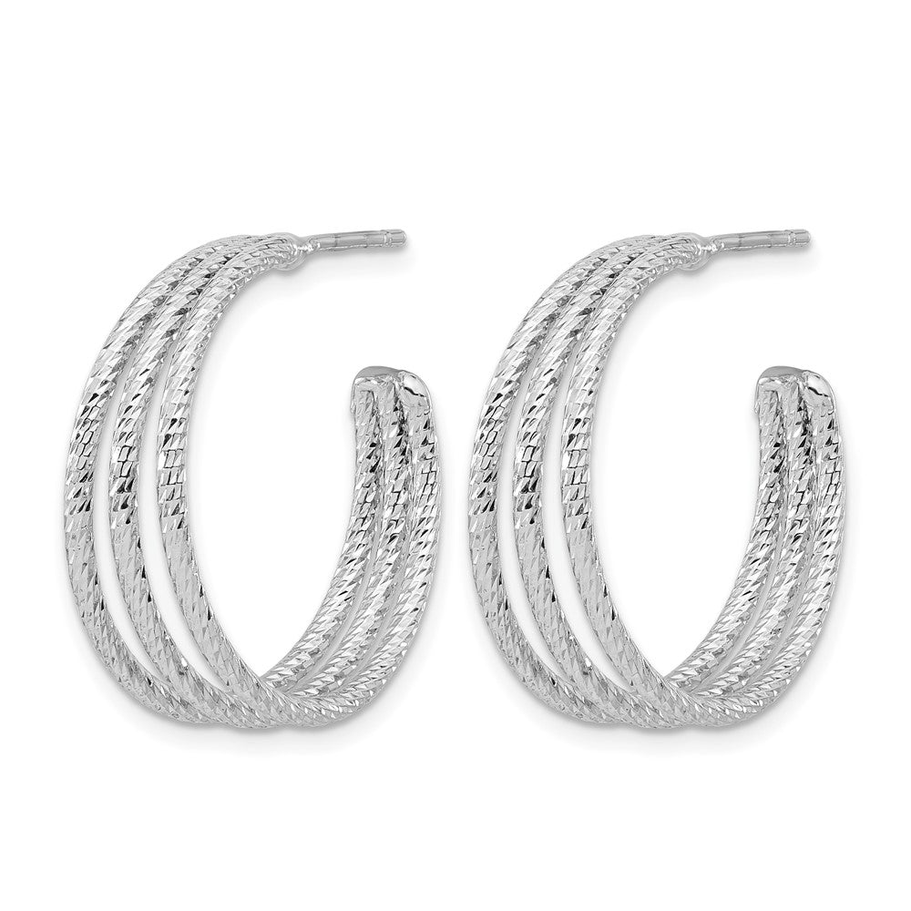 Sterlingsilber Rhodiniert Diamantiert J Creolen