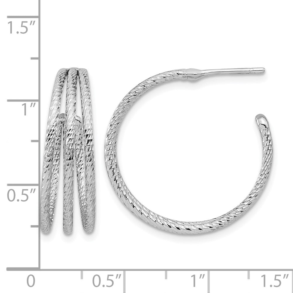 Sterlingsilber Rhodiniert Diamantiert J Creolen