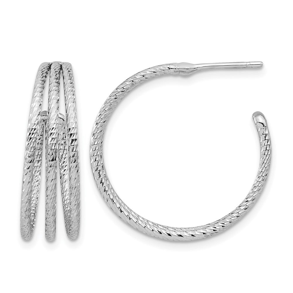 Sterlingsilber Rhodiniert Diamantiert J Creolen