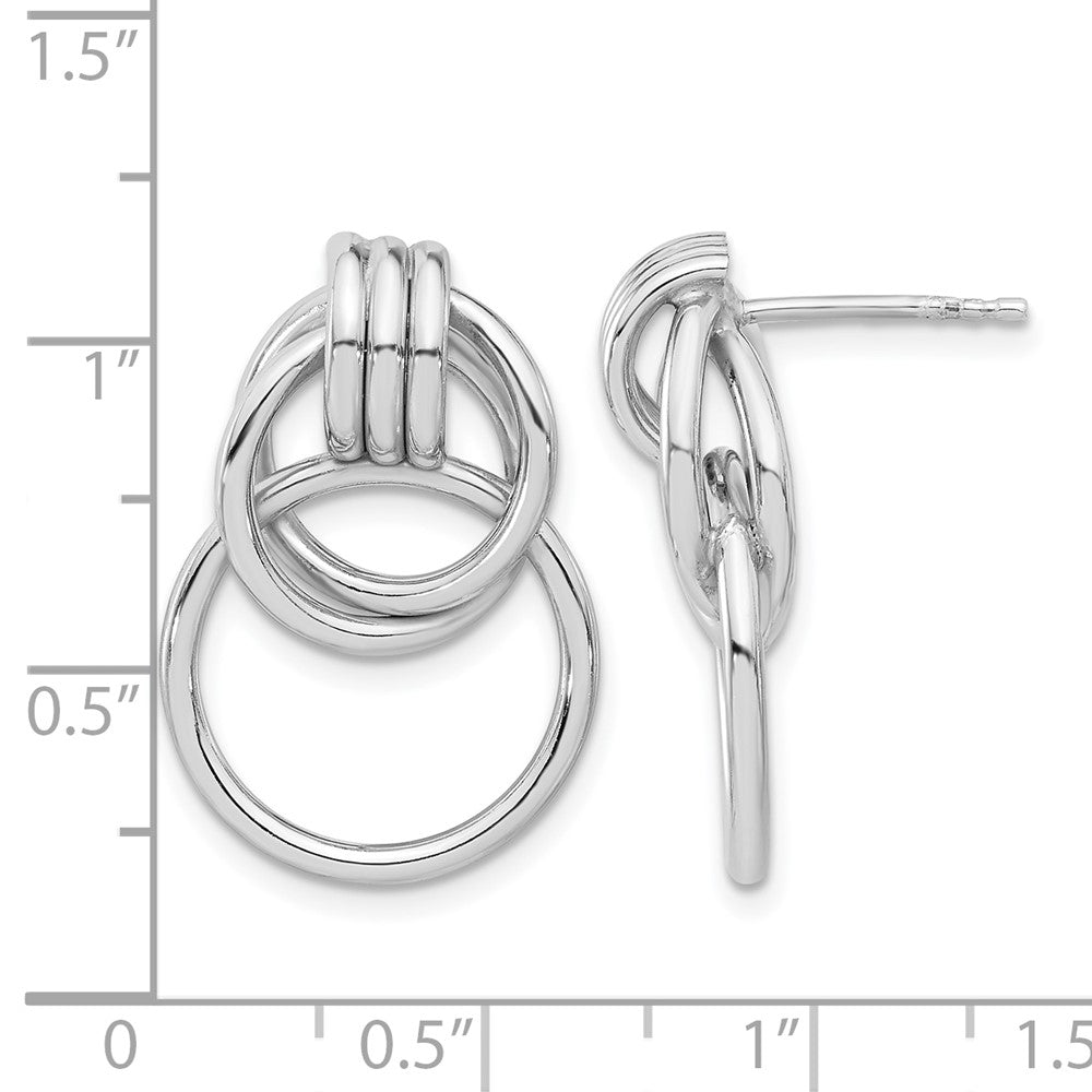 Sterlingsilber Rhodiniert Poliert Kreis Tropfen Ohrstecker