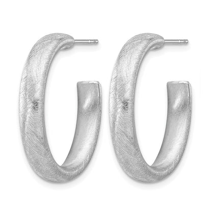 Sterlingsilber Rhodiniert Gebürstet J Creole Ohrstecker