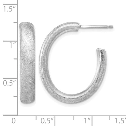Sterlingsilber Rhodiniert Gebürstet J Creole Ohrstecker