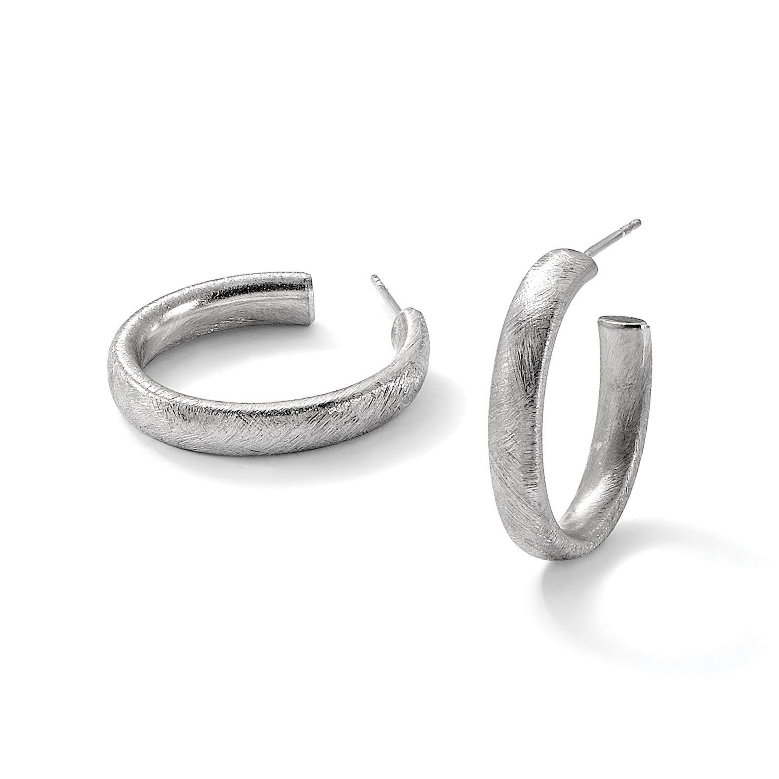 Sterlingsilber Rhodiniert Gebürstet J Creole Ohrstecker
