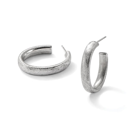 Sterlingsilber Rhodiniert Gebürstet J Creole Ohrstecker