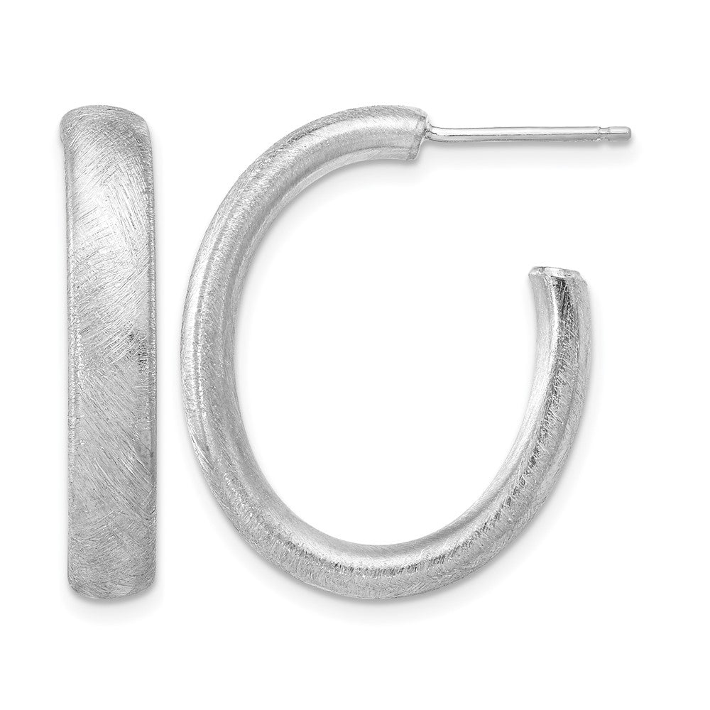 Sterlingsilber Rhodiniert Gebürstet J Creole Ohrstecker
