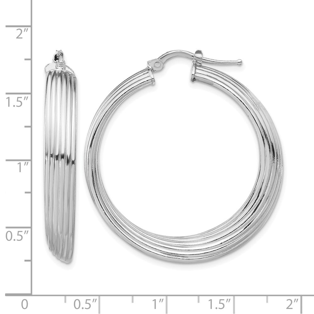 Sterlingsilber Rhodiniert Groß Creolen