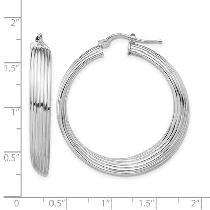 Sterlingsilber Rhodiniert Groß Creolen