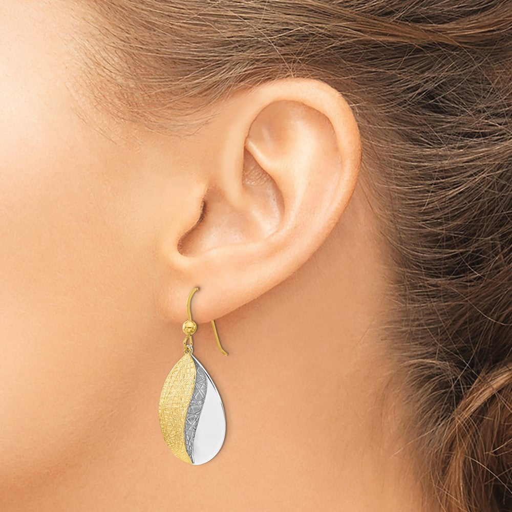Sterlingsilber Rhodiniert Plt und Goldfarben Radiant Essence Hängend Earrin