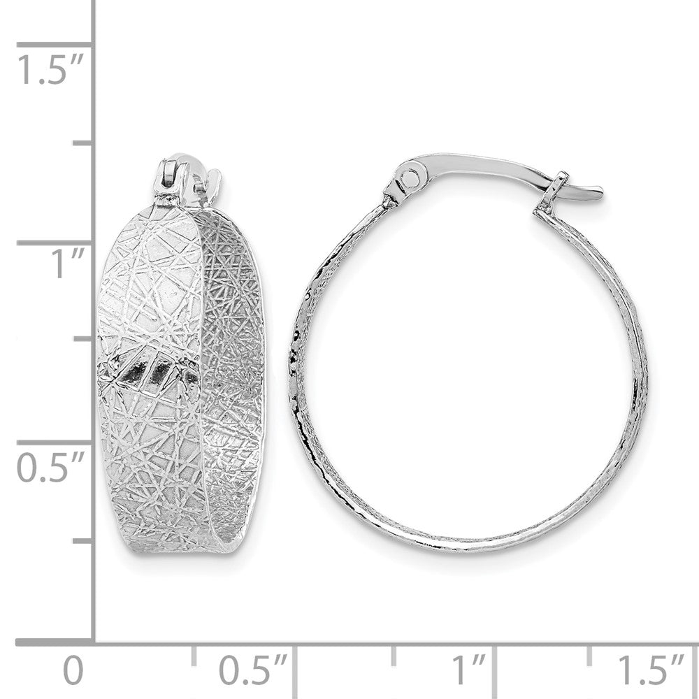 Sterlingsilber Rhodiniert Strukturiert Creolen