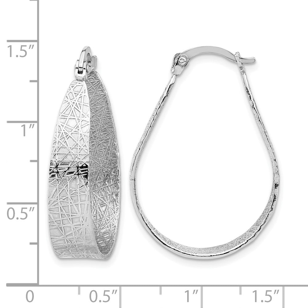Sterlingsilber Rhodiniert Strukturiert Creolen