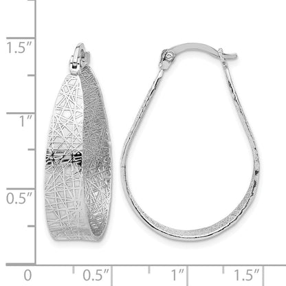 Sterlingsilber Rhodiniert Strukturiert Creolen