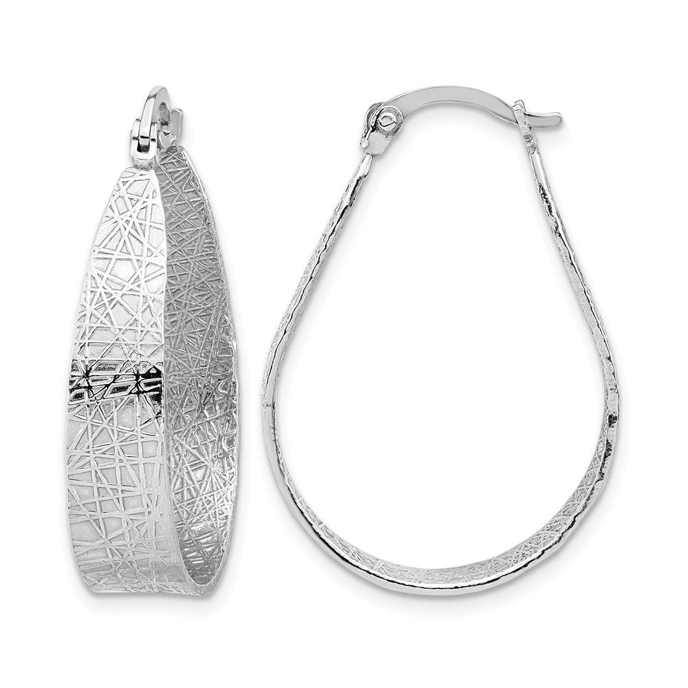 Sterlingsilber Rhodiniert Strukturiert Creolen