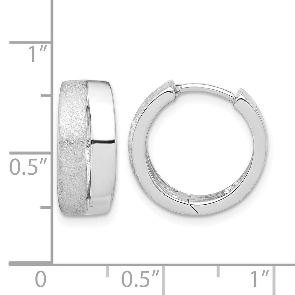 Sterlingsilber Rhodiniert Satiniert und Poliert Klappbar Creolen