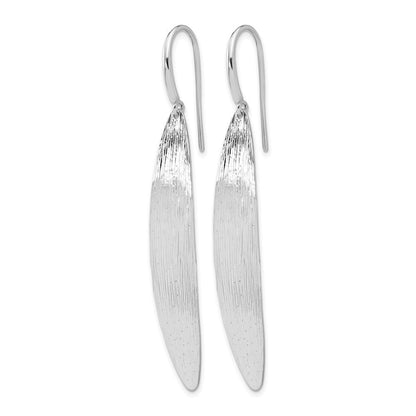 Sterlingsilber Rhodiniert Plt Poliert / Diamant Schliff Oval Hirte Haken Earri