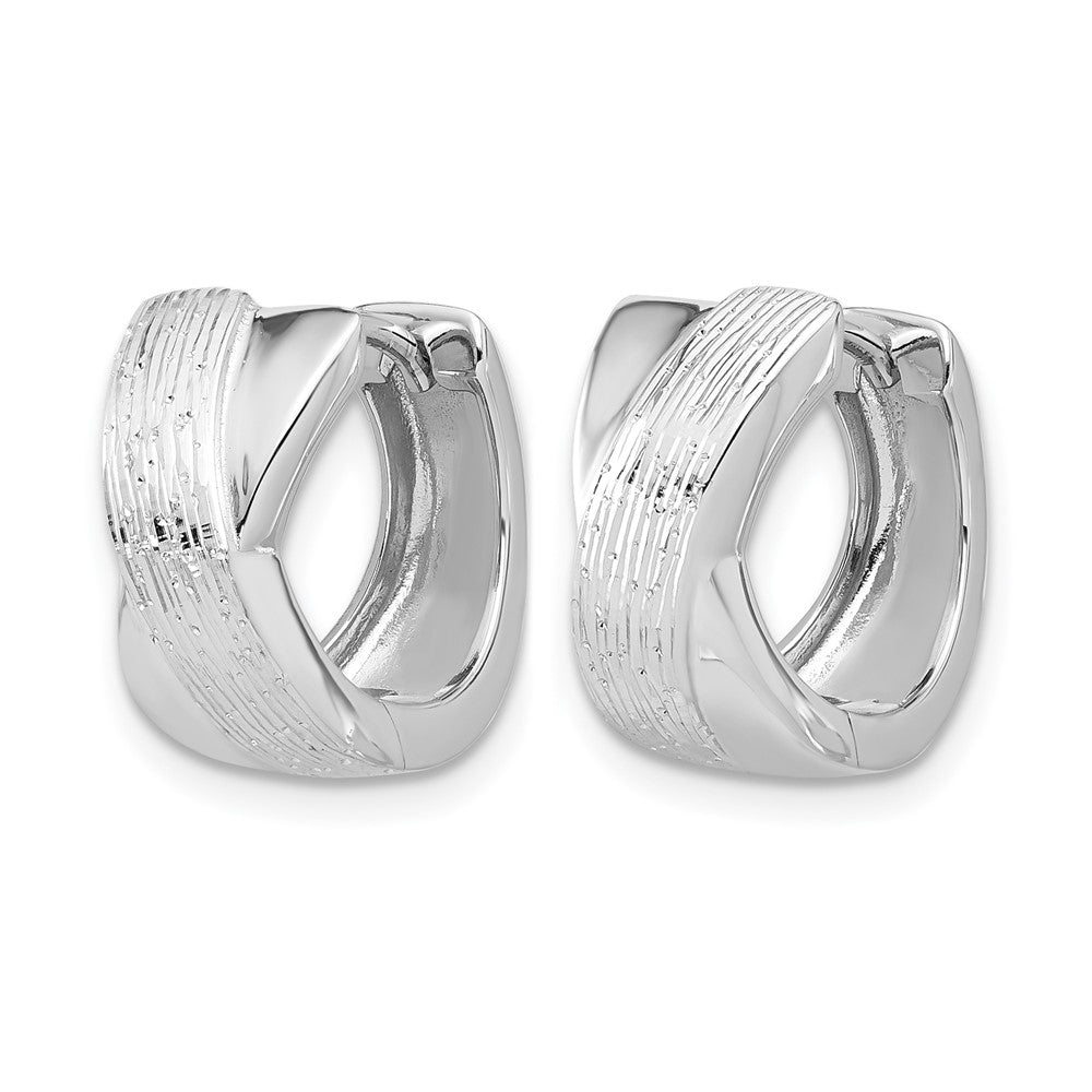 Sterlingsilber Rhodiniert und Diamantiert Klappbar Creolen