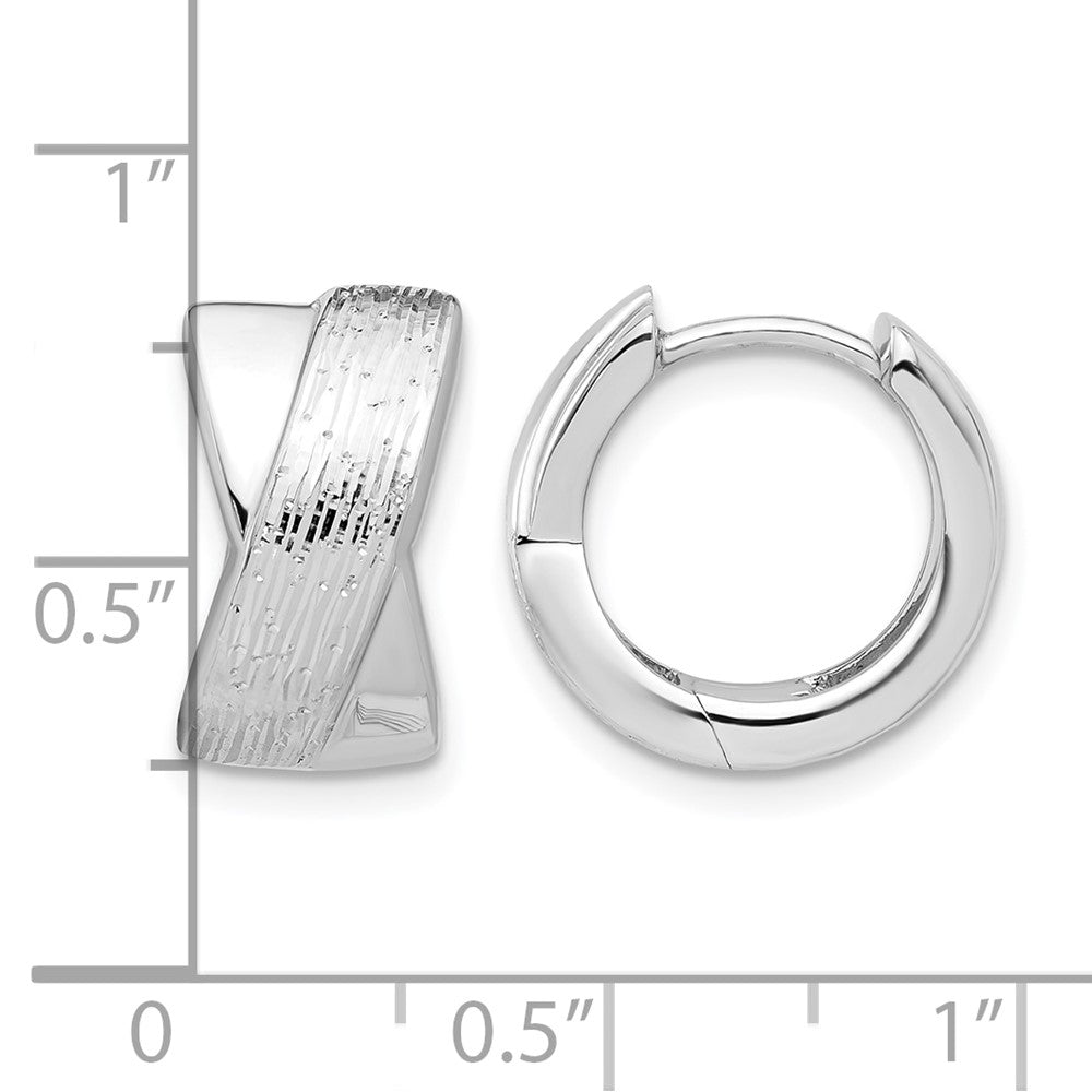 Sterlingsilber Rhodiniert und Diamantiert Klappbar Creolen
