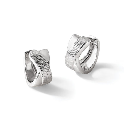 Sterlingsilber Rhodiniert und Diamantiert Klappbar Creolen