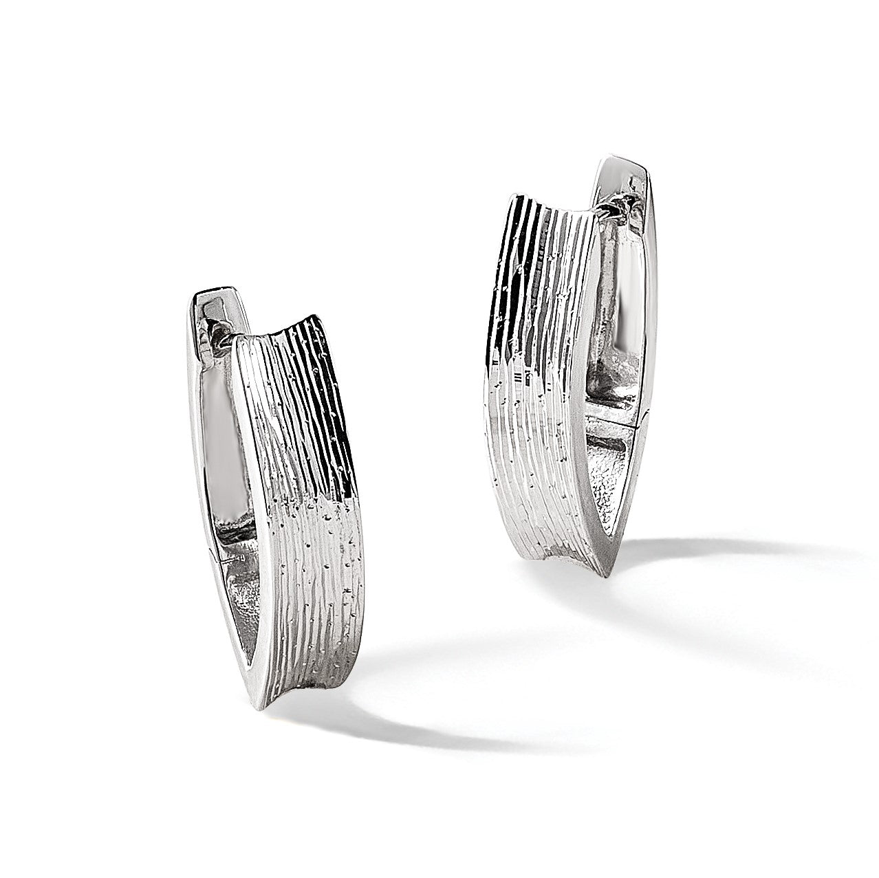 Sterlingsilber Rhodiniert und Diamantiert Fantasie Klappbar Creolen