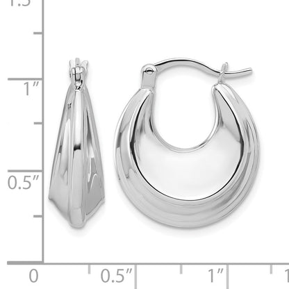 Sterlingsilber Rhodiniert Graduating Gewölbt Creolen