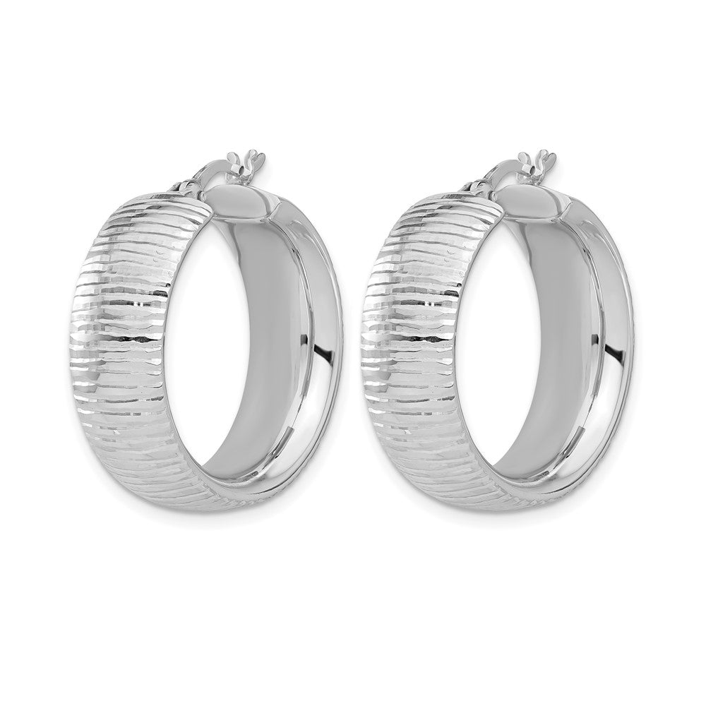 Sterlingsilber Rhodiniert und Diamantiert Creolen