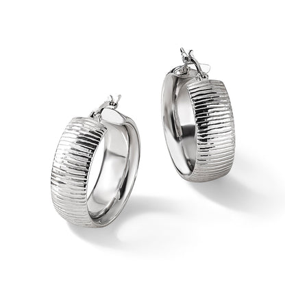 Sterlingsilber Rhodiniert und Diamantiert Creolen