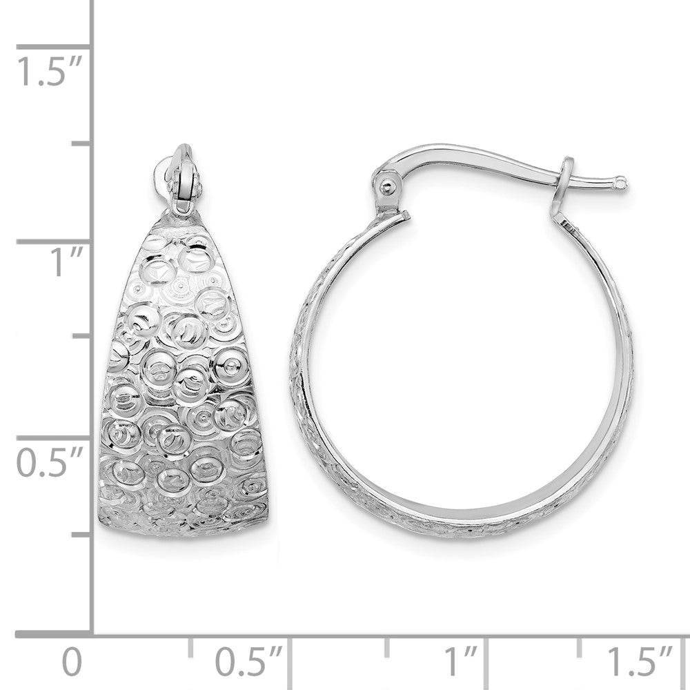 Sterlingsilber Rhodiniert Strukturiert Creolen