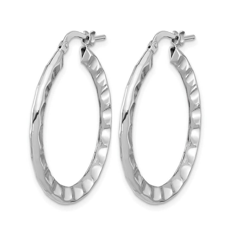 Sterlingsilber Rhodiniert Poliert/hammered Creolen