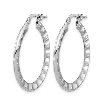 Sterlingsilber Rhodiniert Poliert/hammered Creolen