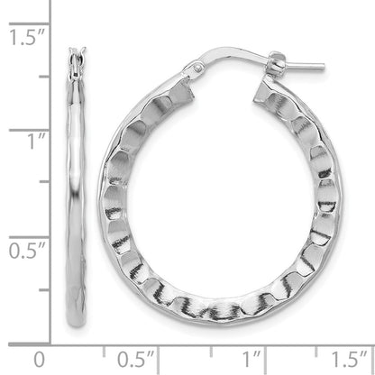 Sterlingsilber Rhodiniert Poliert/hammered Creolen
