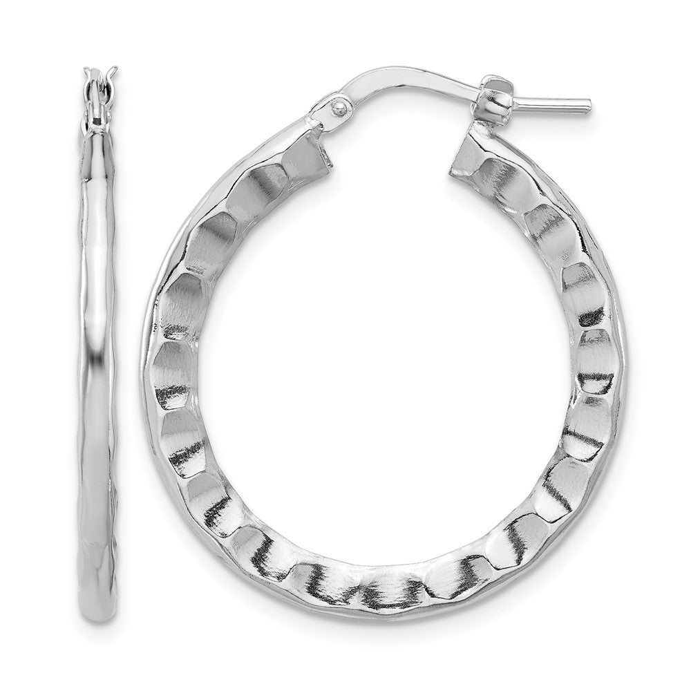 Sterlingsilber Rhodiniert Poliert/hammered Creolen