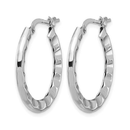 Sterlingsilber Rhodiniert Poliert/hammered Creolen