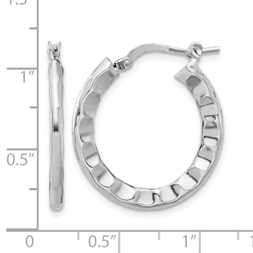 Sterlingsilber Rhodiniert Poliert/hammered Creolen