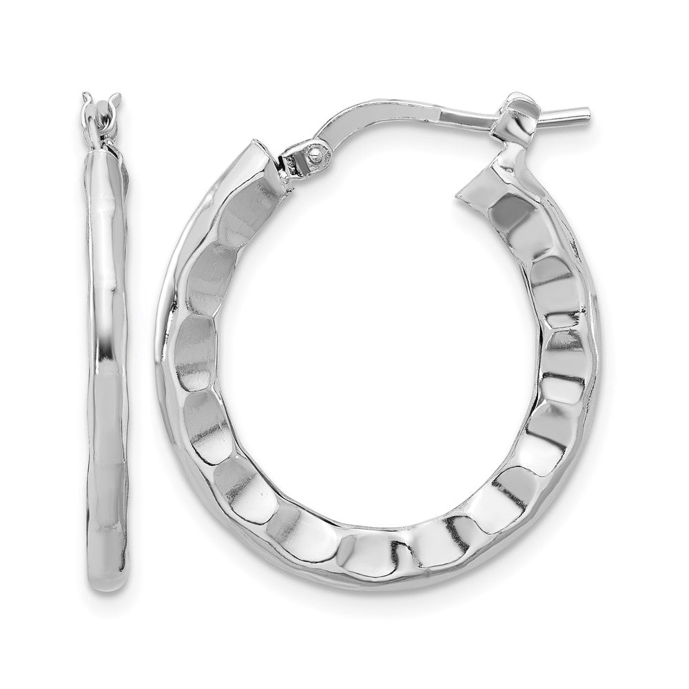 Sterlingsilber Rhodiniert Poliert/hammered Creolen