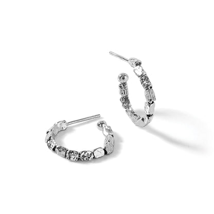 Sterlingsilber Rhodiniert Poliert/hammered J Creole Ohrstecker