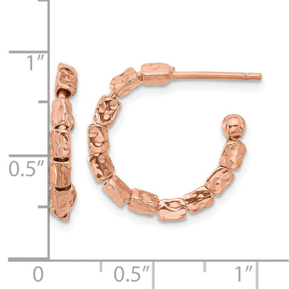 Roségoldbeschichtet Sterlingsilber Gold Platin Poliert/hammered J Creolen