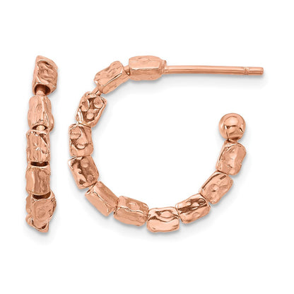 Roségoldbeschichtet Sterlingsilber Gold Platin Poliert/hammered J Creolen